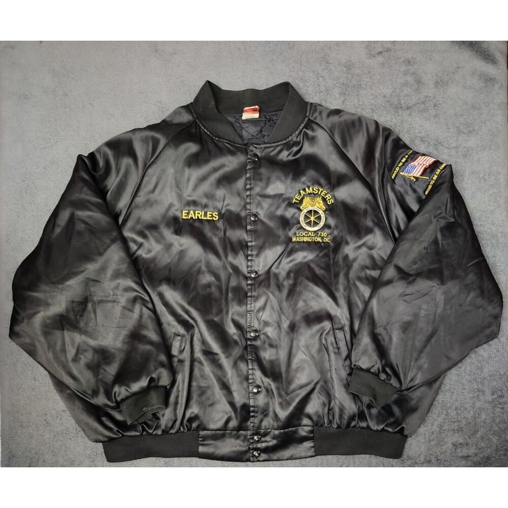 Vtg Teamsters Jacket Mens 5XL Union Local 730 Washington DC Bomber Quilted